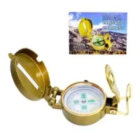 Brujula Lensática Metálica Dorada