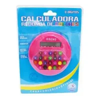 Calculadora Redonda De Colores 8 Digitos