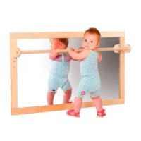 Espejo Irromp. Borde Madera C/pasamano 129 X 69cm