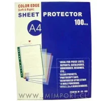 Fundas Transparente Borde Verde A4