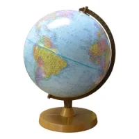 Globo Terráqueo Azul Base Y Arco Metal 30 Cm.