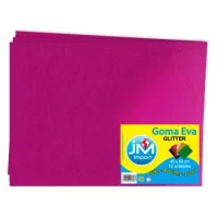 Goma Eva Glitter Pliego 10 Unidades Fucsia 45 X 60