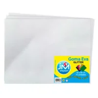 Goma Eva Glitter Pliego 10 Unidades 45 X 60 Blanco