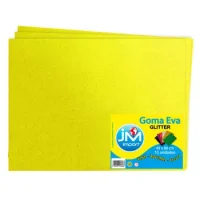 Goma Eva Glitter Pliego 10 Unidades Amarillo 45x60