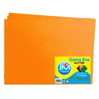 Goma Eva Glitter Pliego 10 Unidades Naranjo 45x60