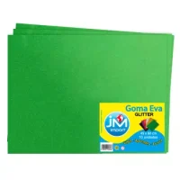 Goma Eva Glitter Pliego 10 U Verde Claro 40 X 60