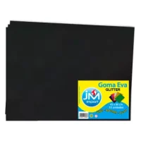 Goma Eva Glitter Pliego 10 U Negro 45x60