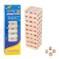 Juego Yenga Madera Natural Numerada 54 Piezas