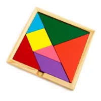 Tangrama De Madera Color Con Base