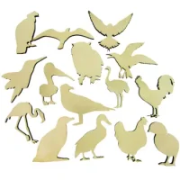 Set De 15 Aves De Madera