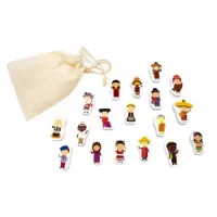 Figuras De Madera Niños Y Niñas Del Mundo