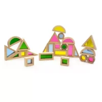 Bloques Madera Colores Traslúcidos 24 Piezas