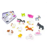 Puzzle Animales De La Granja 13 Modelos Caja Metal