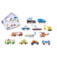 Puzzle Medios De Transportes 12 Modelos Caja Metál