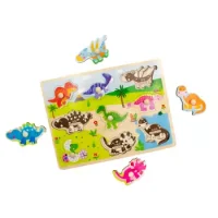 Encaje Con Tarugo Dinosaurios Madera