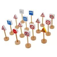 Set De Signos De Tránsito Madera 15 Piezas