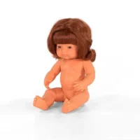 Muñeca Bebe Caucasica Pelirroja 38 Cm