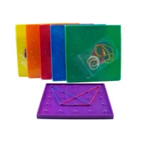 Set De 6 Geoplano 15.5x15.5 Cm Diferentes Colores