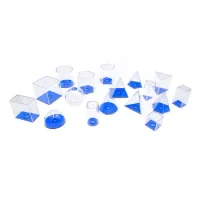 Cuerpos Geométricos 3d 17 Piezas Base Azul