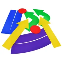 Set De Flechas, Rectas, Curvas Y Círculos De Piso