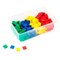 Fichas Plásticas Cuadradas 4 Colores 2.5 Cm
