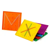 Geoplano Doble 15x15 Cm 6 Unidades De Colores