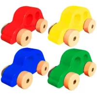 Set De 4 Autos De Madera
