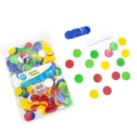 Fichas Plasticas 5 Colores 2,5 Cm. 300 Piezas