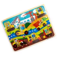 Puzzle Encaje Vehículos De Construcción