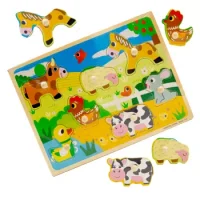 Puzzle De Encaje Animales De La Granja
