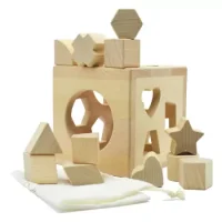 Cubo De Encaje De Madera Natural