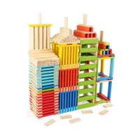 Juego De Construcción Apilable Madera 100 Piezas