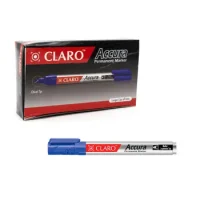 Marcador Permanente Azul Punta Bisel Accura ( Pack de 10 plumones )