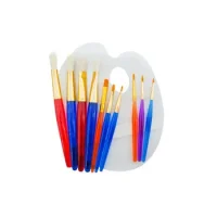 Set De 10 Pinceles Mas Paleta P/pintar 640