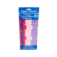 Papel Volantín 9 Pliegos Corte Creativo Rojo 50 X