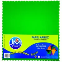 Papel Arroz Verde Manzana 50 X 50 Cm 100 Unidades