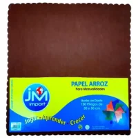 Papel Arroz Café 50 X 50 Cm 100 Unidades
