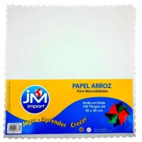 Papel Arroz 100un.50x50cm Color Blanco