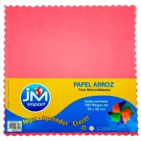 Papel Arroz 100un.50x50cm Color Rosado