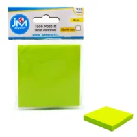 Taco Post It 76 X 76 Mm 100 Hojas Verde Flúor