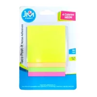 Taco Post It Neon 75 X 75mm 4 Colores 100 Hojas