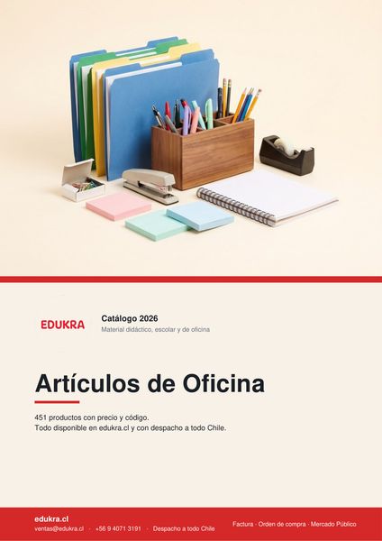 Portada del catálogo Edukra de Artículos de Oficina