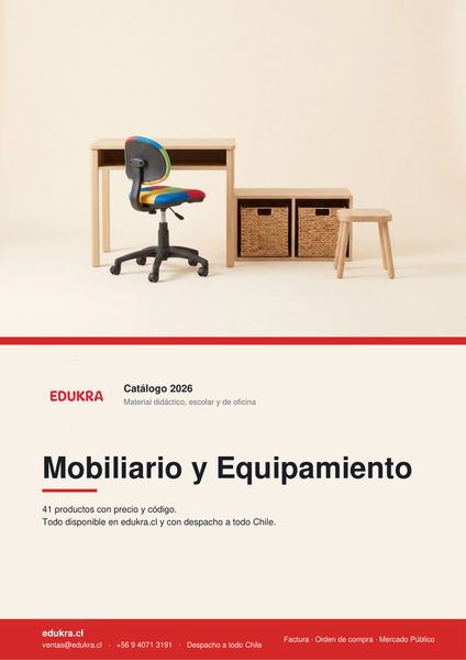 Portada del catálogo Edukra de Mobiliario y Equipamiento