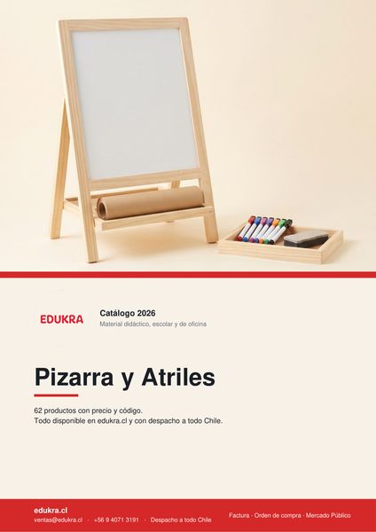 Portada del catálogo Edukra de Pizarra y Atriles
